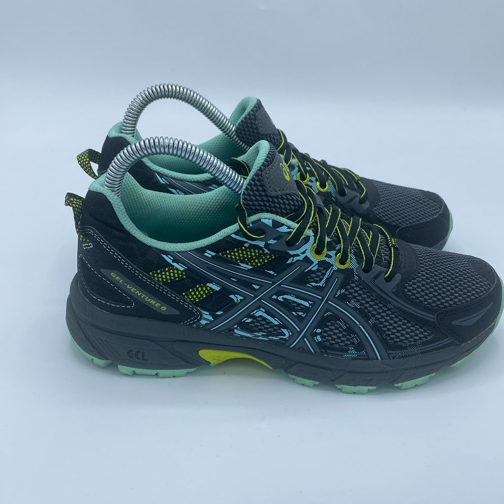 Asics Gel Venture 6 Black Gray Athletic Sneakers